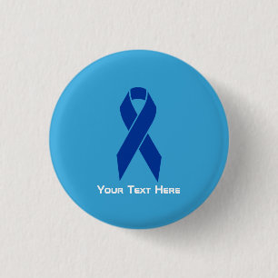 Blåfärgat band för Colon Cancer Awareness Blue Knapp