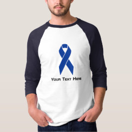 Blåfärgat band för Colon Cancer Awareness Blue T Shirt
