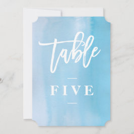 Blåfärgat bordsnummer bröllop