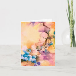 Blåfärgat gratulationskort - Handmålat Anteckningskort