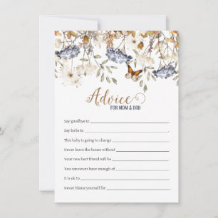 Blåfärgat Hydrangea Baby Shower Adapter Anteckningskort