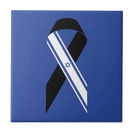 Blåfärgat israeliskt flagga kakelplatta