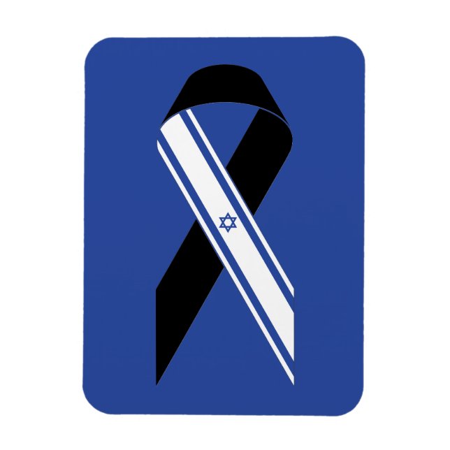 Blåfärgat israeliskt flagga magnet (Vertikal)