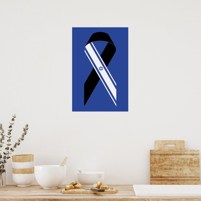 Blåfärgat israeliskt flagga poster (Kök)