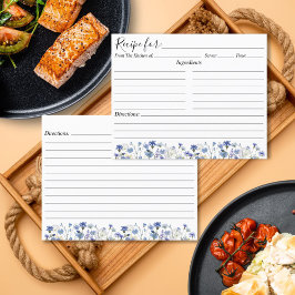 Blåfärgat jodblomma Garden Recept Card