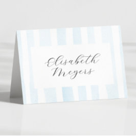 Blåfärgat Rand - Baptism Placeringskort Bordsnummer