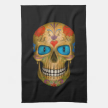 Blåfärgat socker Skullig Odöda Zombie Hand Towel