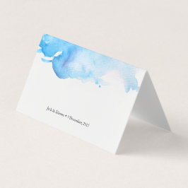 Blåfärgat Tält-kort | Bröllop ortskort Kort