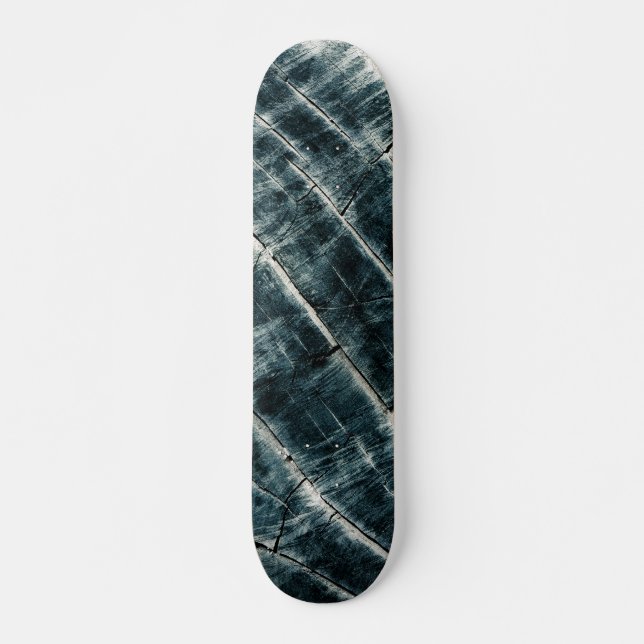 Blåfärgat trä old school skateboard bräda 18 cm (Framsida)