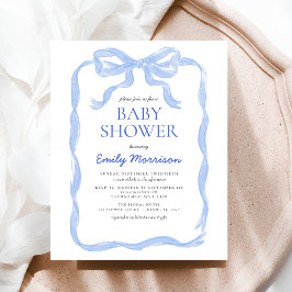 Blåfärgat vattenfärgsfack Bow Boy Shower för budge