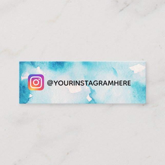 Blåfärgat vattenfärgsprogram för Social Media Inst Mini Visitkort (Framsida)