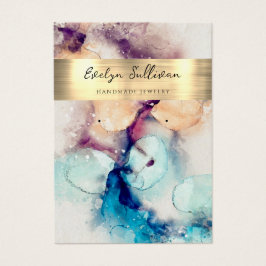 Blåfärgat visning för lila av folie av juveler visitkort