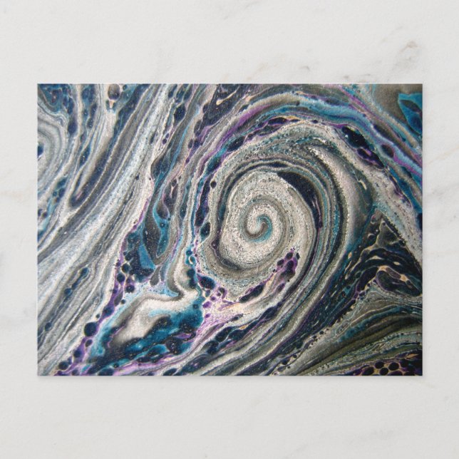 Blåfärgat vykort för färgpunkt (Framsida)