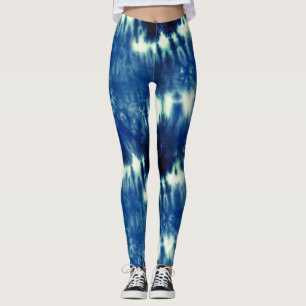 Blåfärgningsfärgämne mönster leggings