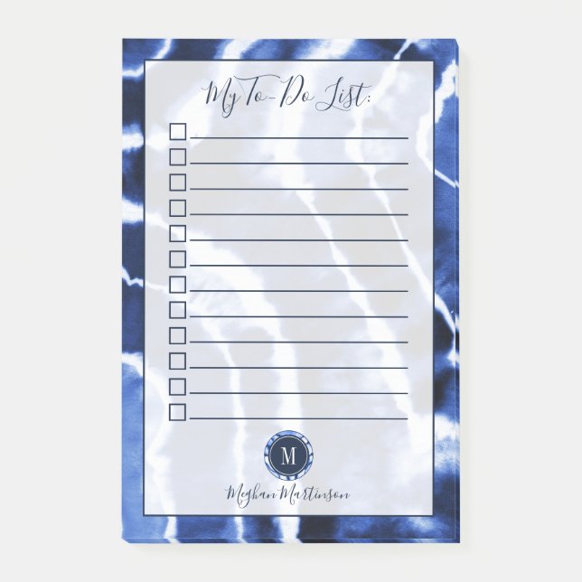 Blåfärgningsruta - vattenfärgsmonogram att göra li post-it block (Framsida)