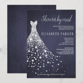 Blåfärgschaktbord för bröllop i bottenmarin, visa inbjudningar