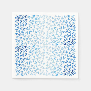 Blåfärgscheckmarkering mönster på vitt pappersservett