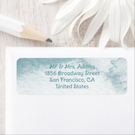 Blåfärgsetikett för vattenfärgen Förberedd returet Returadress Etikett