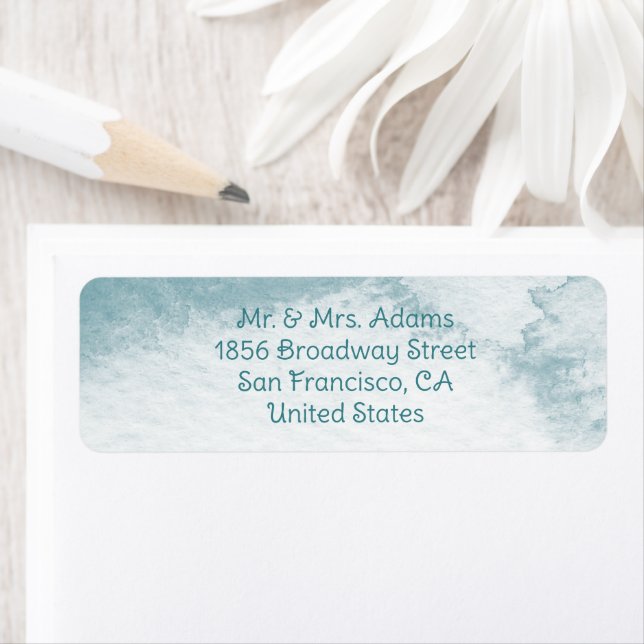 Blåfärgsetikett för vattenfärgen Förberedd returet Returadress Etikett (Insitu)