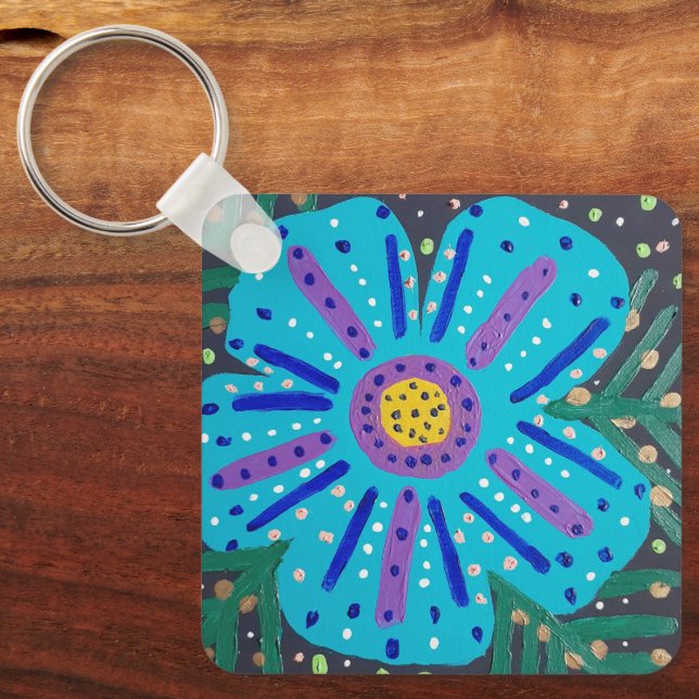 Blåfärgsfärg Nyckelring (Framsida)