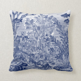 Blåfärgsfärg under Sea Ocean Beach House Crab Kudde