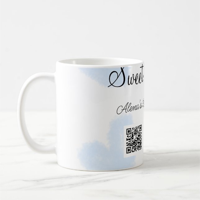 Blåfärgshem QR-Sweet sixteen Kaffemugg (Vänster)