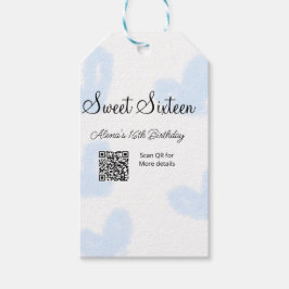 Blåfärgshem QR-Sweet sixteen Presentetikett