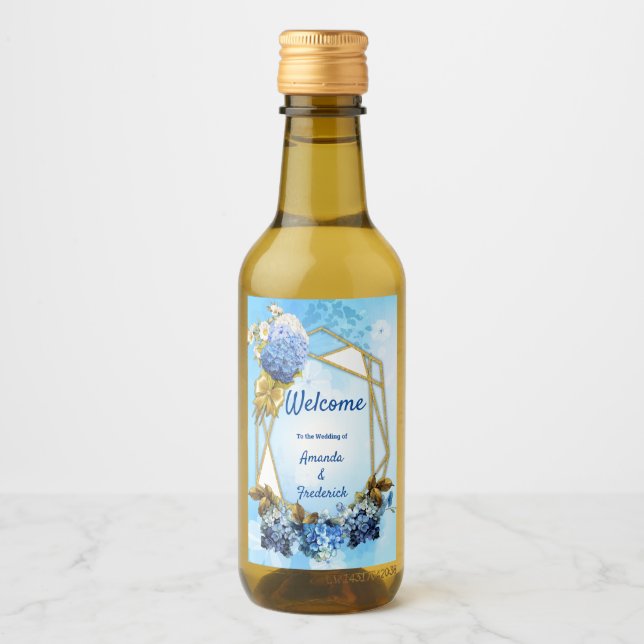 Blåfärgshydrangeasskuggor Vinetikett (Framsida)