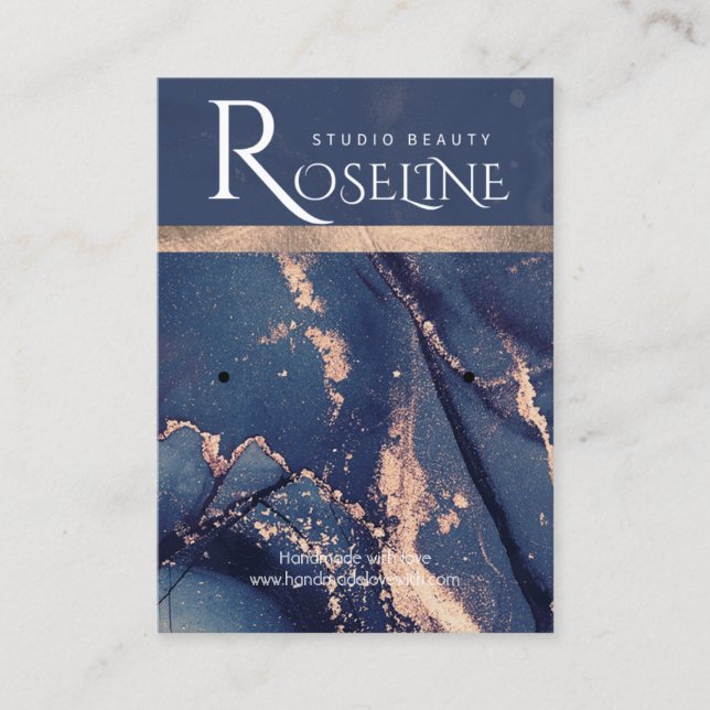  blåfärgsjeskiva ro guld visning visitkort (Framsida)