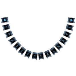 Blåfärgskonfetti-prickar Bröllop Forever Vimplar