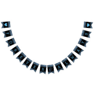 Blåfärgskonfetti-prickar Bröllop Forever Vimplar