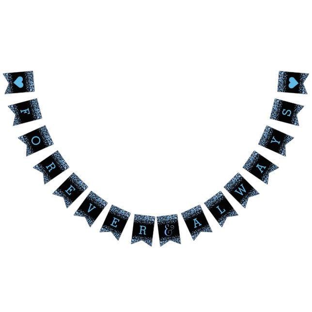 Blåfärgskonfetti-prickar Bröllop Forever Vimplar (Alla)