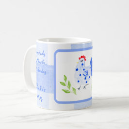 Blåfärgskontroll av vattenfärg SÖNDAG anpassa Kaffemugg