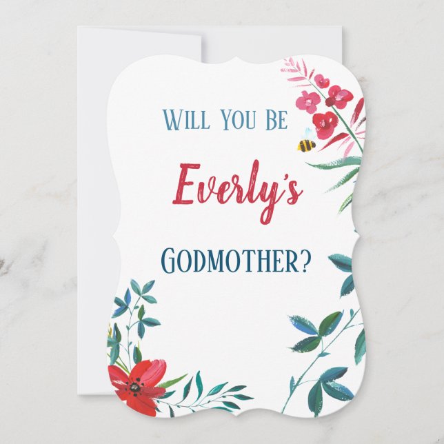 Blåfärgsplantor och rödfärgsplantor för Blommigt Inbjudningar (Framsida)