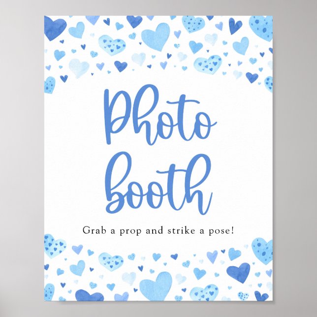 Blåfärgstecken för vattenfärg Valentine Photo Boot Poster (Framsidan)