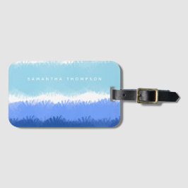 Blåfärgstoner med modern Abstrakt Bagagebricka