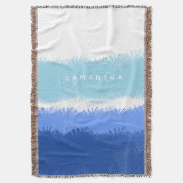 Blåfärgstoner med modern Abstrakt Filt