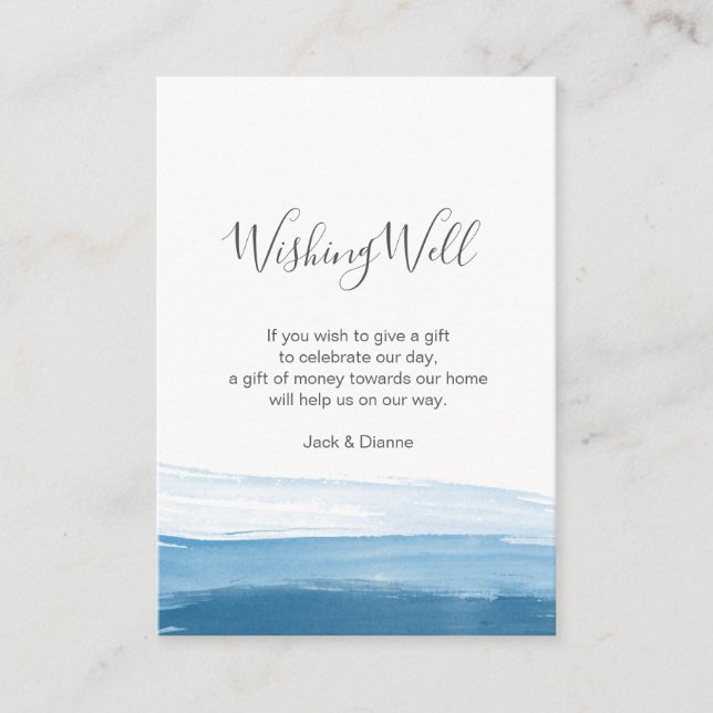 Blåfärgstrådskort för elegant, ombre tilläggskort (Framsida)