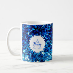 Blåfärgstreck med monogrammad Abstrakt Mugg