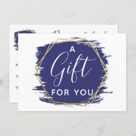 Blåfärgstreck och modernt Guld-kort Inbjudningar