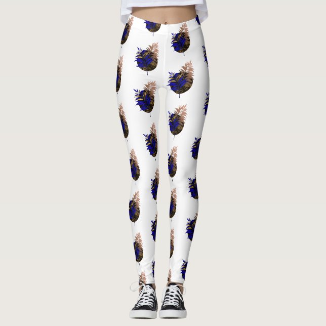 Blåfärja i svart cirkel leggings (Framsida)