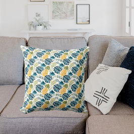 Blåfenad ananas (blått handflatan) löv bladvita kudde