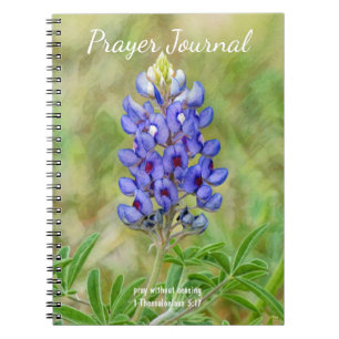 Blåfenad blåfenad blomma Paryer Journal Anteckningsbok