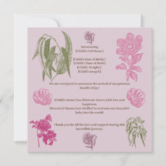 Blåfenad födelsevarning för Eucalyptus Girl Birth Meddelande
