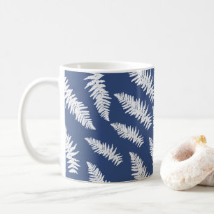 Blåfern Mönster botaniska Kaffemugg