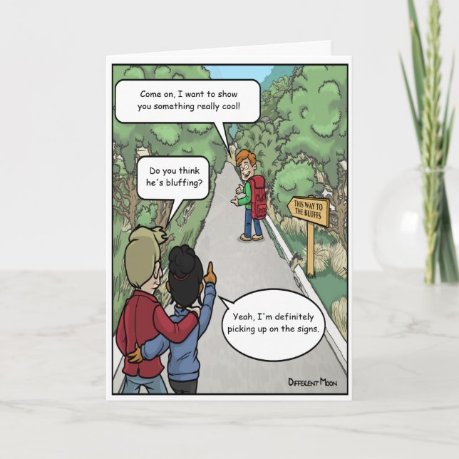 Blåffande fjällande födelsedagskort kort (Framsida)