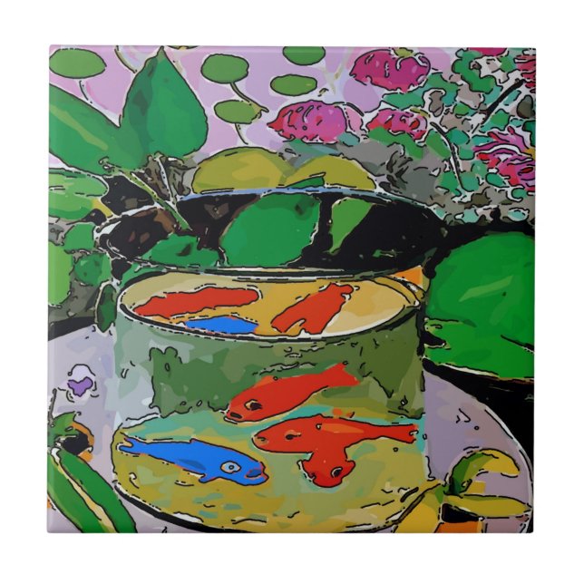 Blåfisk i Bowl Kakelplatta (Framsidan)