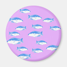 Blåfisk i lilax magnet