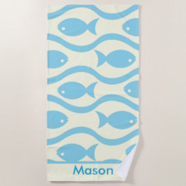 Blåfisk med Vinkara Personliger i Mönster