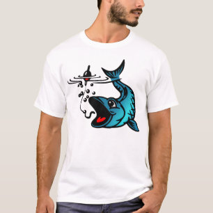 Blåfisk och bete t shirt